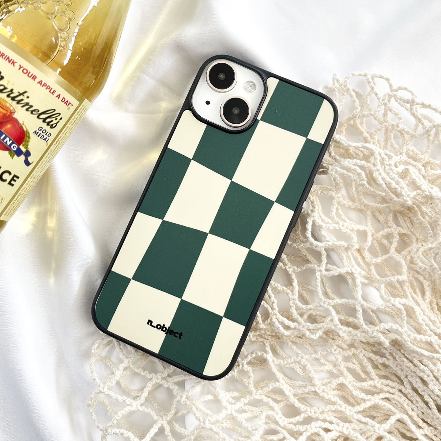 ［TPU case］checkerboard_green